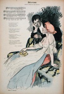 Neurosis, illustrasjon til et dikt av Jean Grandeau, ca. 1896 (farge litho) av Paul Balluriau