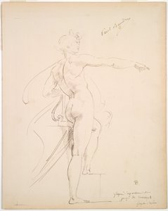 Studie av Apollo for Marsyas recto, Face in Profile verso, slutten av 1860-tallet.