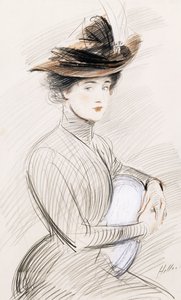 En elegant dame, av Paul Cesar Helleu