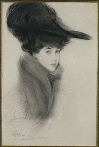 Consuelo Vanderbilt (1877–1964) hertuginne av Marlborough, ca. 1901 (tørrpunkt)