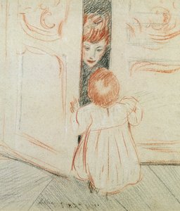 Gjem og søk (farget blyant på papir) av Paul Cesar Helleu
