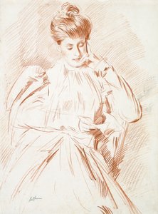 Portrett av Madame Helleu, lesing,