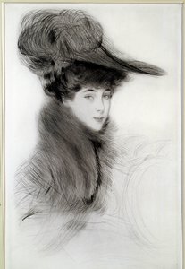 Portrett av hertuginnen av Malborough. Tegning av Paul Helleu (1859-1927), 1900-tallet. Bayonne, Musee Bonnat av Paul Cesar Helleu