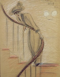 The Staircase (fargestift på papir)