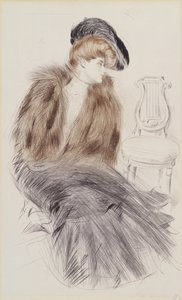 Kvinne sittende, ca. 1895 (tørrpunkt på papir)