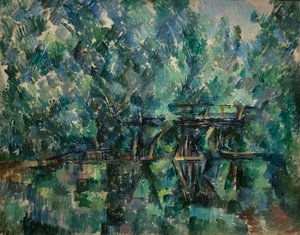 En bro over en dam Saint-Maur-des-Fosses av Paul Cézanne