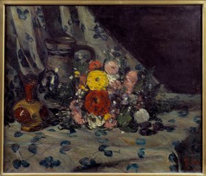 Bukett med gul dalhia Maleri av Paul Cezanne (1839-1906) 1873 Søn. 0,54x0,64 m Paris, musee d