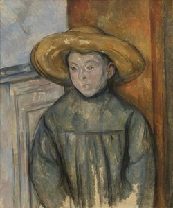 Gutt med stråhatt av Paul Cézanne
