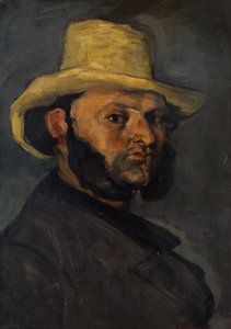 Gustave Boyer i stråhatt av Paul Cézanne