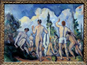 Les bathers Maleri av Paul Cezanne (1839-1906) 1890 Søn. 0,6x0,82 m Paris, musee d