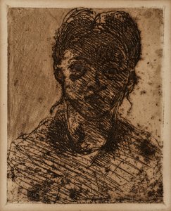 Jomfruhode. Gravering av Paul Cezanne (1839-1906). Etsing. Mål: 32,5x25cm. Musee Granet, Aix En Provence. av Paul Cézanne