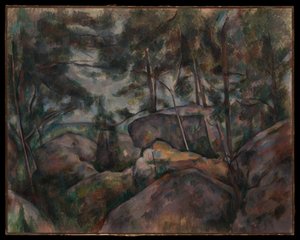Klipper ved Fontainebleau av Paul Cézanne