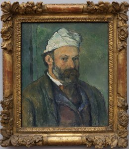 Selvportrett. Maleri av Paul Cezanne (1839-1906), olje på lerret rundt 1880. Fransk kunst av Paul Cézanne