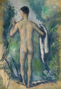 Stående bader, sett fra baksiden av Paul Cézanne