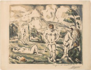 De store badende (Les Baigneurs) av Paul Cézanne