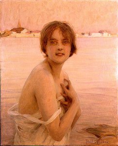 Girl by the Sea (olje på lerret)