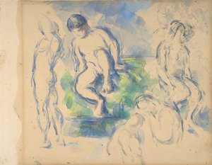 Badende recto, stilleben verso, ca. 1890 recto - 1900 verso. av Paul Cézanne