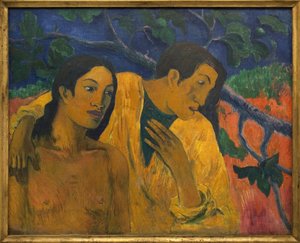 Flyvning (tahitisk idyll). Maleri av Paul Gauguin (1848-1903), Olje på lerret av Paul Cézanne