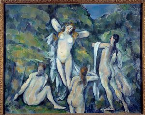 Fire badende maleri av Paul Cezanne (1839-1906) 1888 København, Carlberg Glyptotek av Paul Cézanne