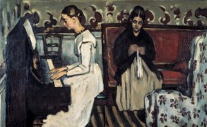 Jente ved pianoouvertyren til Tannhauser, c1868. av Paul Cézanne