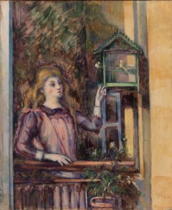 Jente med fuglebur av Paul Cézanne