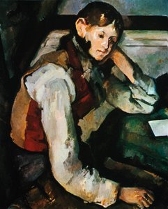 Gutten i en rød vest, 1888-1890 av Paul Cézanne