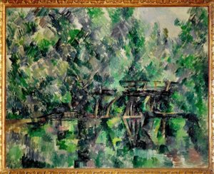 Broen over dammen av Paul Cézanne