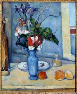 Le vase bleu Maleri av Paul Cezanne (1839-1906) 1885 Dim. 0,61x0,5 m Paris, musee d