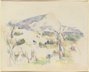 Mont Sainte-Victoire, utsikt over Lauves, 1902-06 av Paul Cézanne