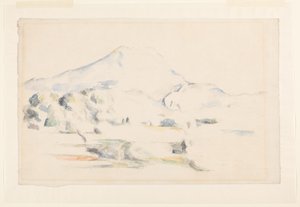 Montagne Saint-Victoire, ca. 1885-87 (grafitt og akvarell på lagt papir) av Paul Cézanne