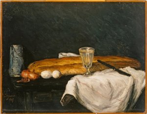 Stilleben: Brød og egg av Paul Cézanne