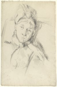 Portrett av Hortense Cézanne-Figuet, kunstnerens kone av Paul Cézanne
