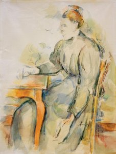 Sittende kvinne (Mme Cézanne) av Paul Cézanne