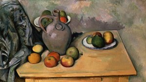 Stilleben med blått draperi, ca. 1893-94 (olje på papir)