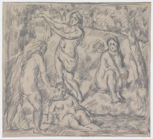 Studie av fire kvinner som bader av Paul Cézanne