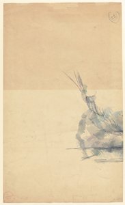 Studie av en stein [verso] av Paul Cézanne