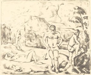 The Bathers (stor tallerken) av Paul Cézanne