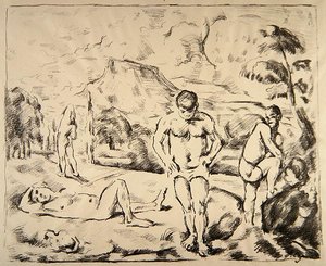 The Bathers, ca. 1898 (litho) av Paul Cézanne