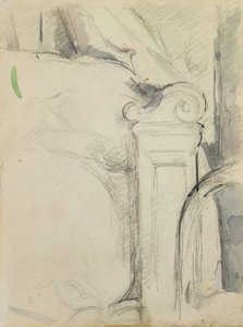 The Bedstead (blyant og wc på papir) av Paul Cézanne