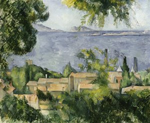 Takene på l"Estaque, 1883-85 av Paul Cézanne