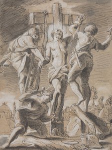 Kristus naglet på korset, tidlig på 1700-tallet. av Paul Decker the Younger