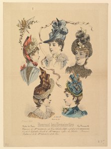 Damehatter, nr. 4671, fra Journal des Demoiselles, 1. april 1888. av Paul Deferneville