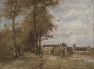 The Castle of Chenonceau (olje på lerret)