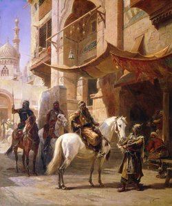 Arabiske krigere i en gate,