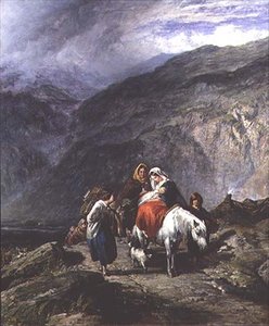 Sigøynerfamilie på en fjellsti av Paul Falconer (attr. to) Poole