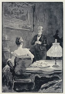 Illustrasjon for Anna Karenina: Krangelen mellom Anna og mannen hennes (litho)