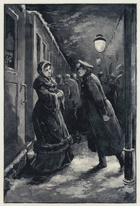 Illustrasjon for Anna Karenina: Vronsky møter Anna på stasjonen (litho)