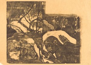 En maorikvinne i en skog; Manao Tupapau (Hun er hjemsøkt av en ånd) av Paul Gauguin