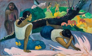 Arearea no Varua ino Djevelens ord eller liggende tahitiske kvinner. av Paul Gauguin