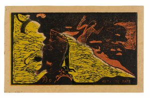 Auti te pape (Kvinner ved elven), fra Noa Noa Suite av Paul Gauguin